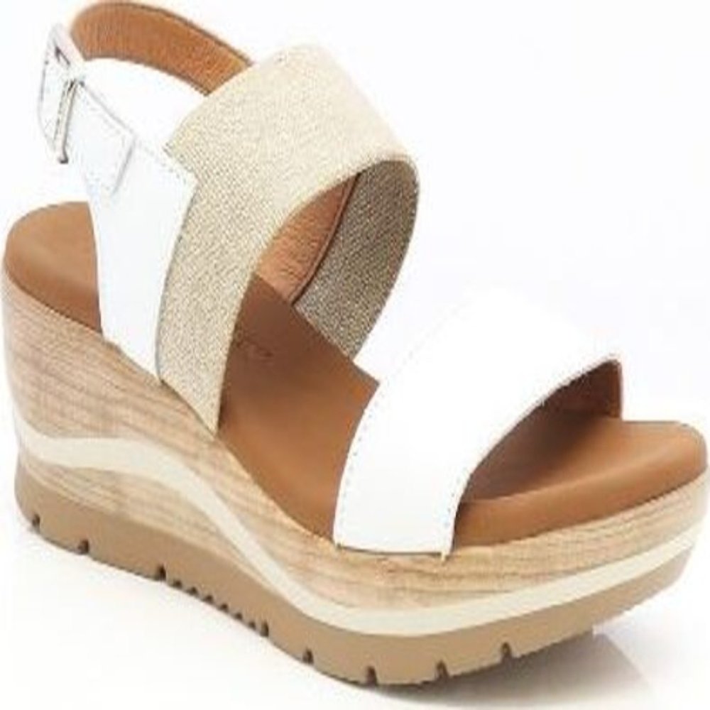 PAULA URBAN SPAIN sandals slingback Sz 37 EU - 7 US LEATHER wedge STUNNING GEM !
